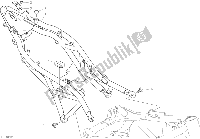 Todas as partes de Quadro Traseiro Comp. Do Ducati Hypermotard 950 USA 2020